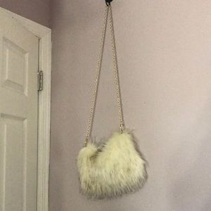 Faux fur crossbody bag